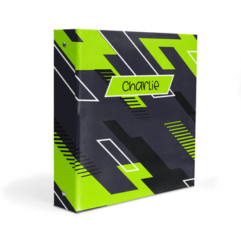 Green Abstract Personalized 2" 3 Ring Binder