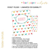 Rainbow Hearts b Personalized 2-Pocket Folder