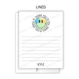 Rainbow Tie Dye Happy Thank You Note Card Stationery • Fill in Blank, Lined or Blank Cards