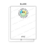 Rainbow Tie Dye Happy Thank You Note Card Stationery • Fill in Blank, Lined or Blank Cards