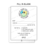 Rainbow Tie Dye Happy Thank You Note Card Stationery • Fill in Blank, Lined or Blank Cards