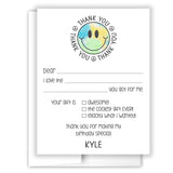 Rainbow Tie Dye Happy Thank You Note Card Stationery • Fill in Blank, Lined or Blank Cards