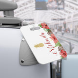 Pineapple Hawaii Hibiscus Flowers Luggage Bag Tag