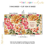 Hibiscus Flowers Personalized 2" 3 Ring Recipe Book Binder