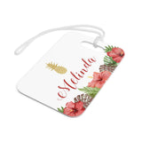 Pineapple Hawaii Hibiscus Flowers Luggage Bag Tag