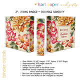 Hibiscus Flowers Personalized 2" 3 Ring Recipe Book Binder