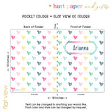 Rainbow Hearts Personalized 2-Pocket Folder
