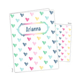 Rainbow Hearts Personalized 2-Pocket Folder