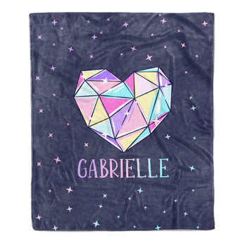 Rainbow Heart Minky Blanket Personalized Custom