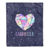 Rainbow Heart Minky Blanket Personalized Custom