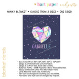 Rainbow Heart Minky Blanket Personalized Custom