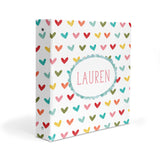 Rainbow Hearts Personalized 2" 3 Ring Binder