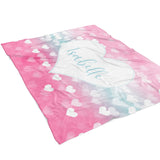 Pink Heart Minky Blanket Personalized Custom