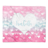 Pink Heart Minky Blanket Personalized Custom
