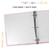 Pink Blue Hearts Personalized 2" 3 Ring Binder