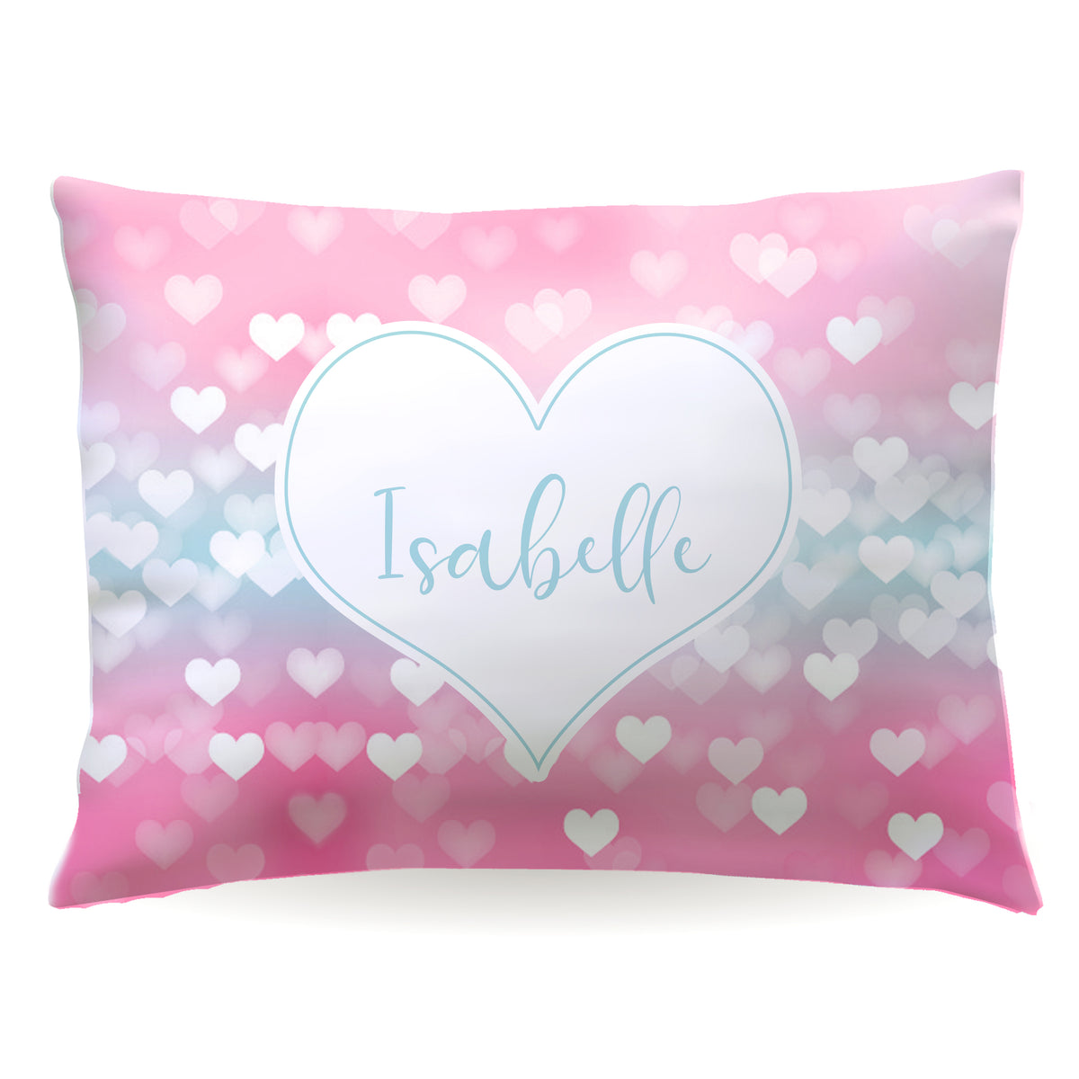 Pink Heart Personalized Custom Pillowcase • Standard or Toddler Size