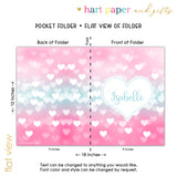 Sparkle Hearts Personalized 2-Pocket Folder