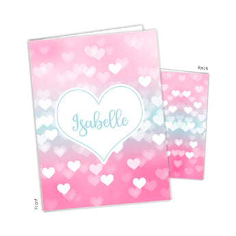 Sparkle Hearts Personalized 2-Pocket Folder