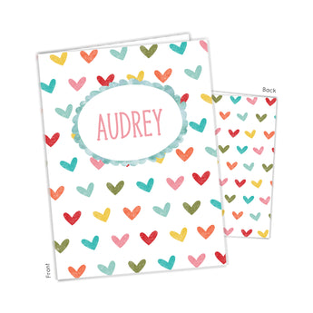 Rainbow Hearts b Personalized 2-Pocket Folder