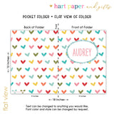Rainbow Hearts b Personalized 2-Pocket Folder