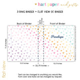 Rainbow Hearts Personalized 2" 3 Ring Binder