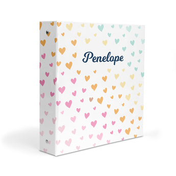 Rainbow Hearts Personalized 2" 3 Ring Binder