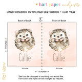 Hedgehog Personalized Notebook or Sketchbook