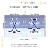 Hockey Ice Sports Personalized 2" 3 Ring Binder