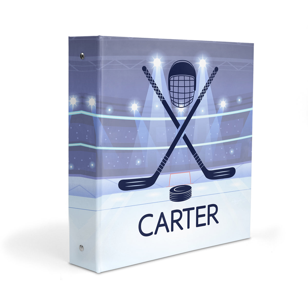 Hockey Ice Sports Personalized Custom 2" 3 Ring Binder • School Office Supplies