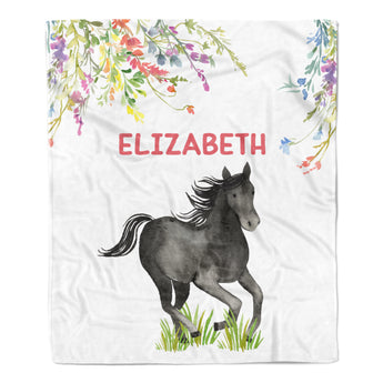 Horse Minky Blanket Personalized Custom