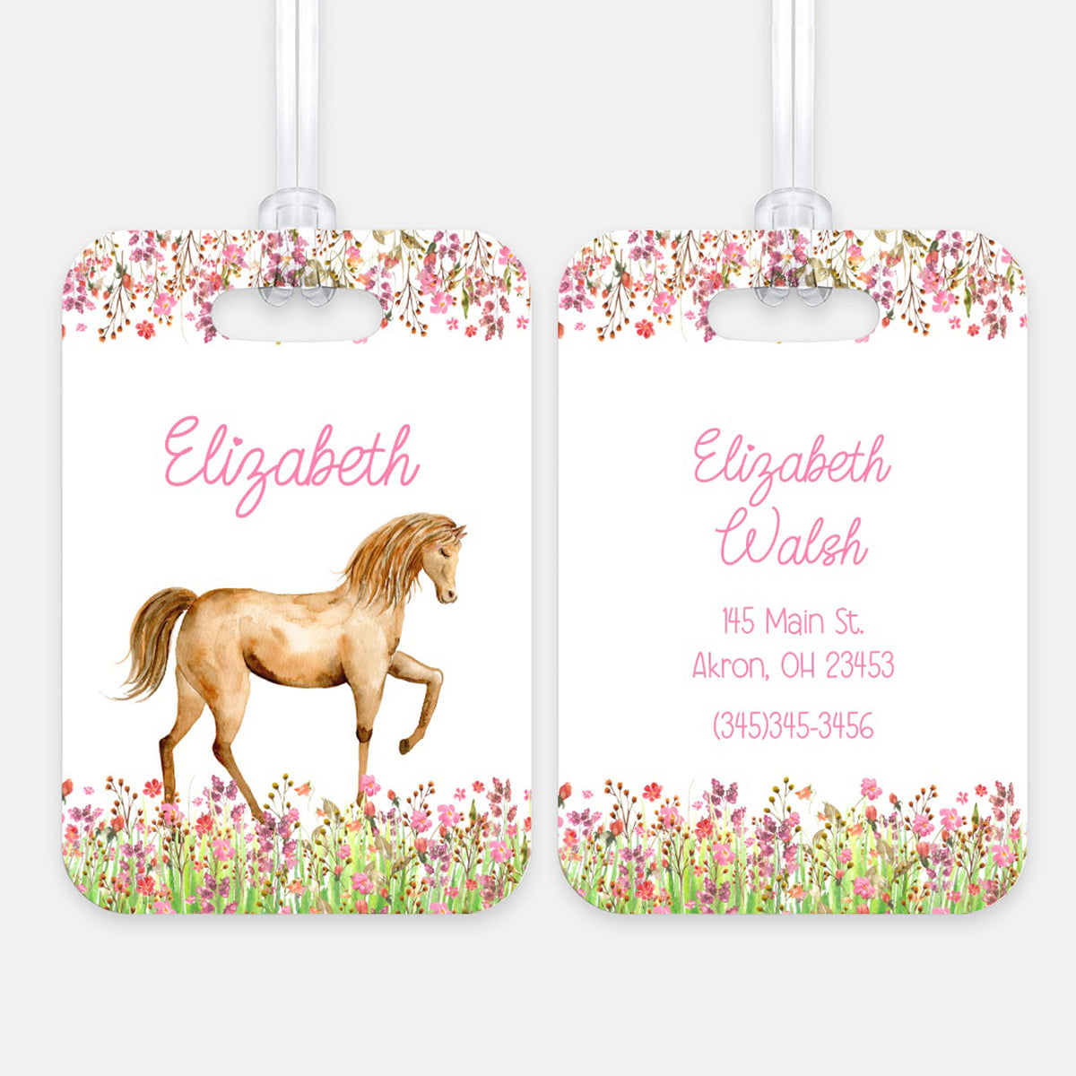 Horse Pony Luggage Bag Tag Personalized Custom