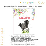 Horse Minky Blanket Personalized Custom