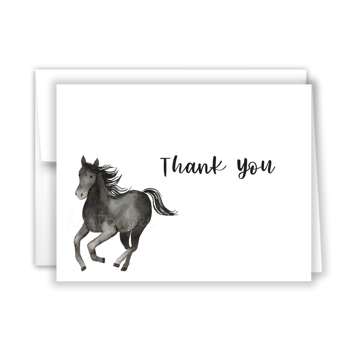 Horse Thank You Cards Note Card Personalized Custom Stationery • Flat or Folded