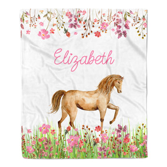 Horse Minky Blanket Personalized Custom