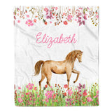 Horse Minky Blanket Personalized Custom