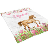 Horse Minky Blanket Personalized Custom