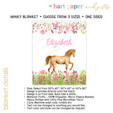 Horse Minky Blanket Personalized Custom