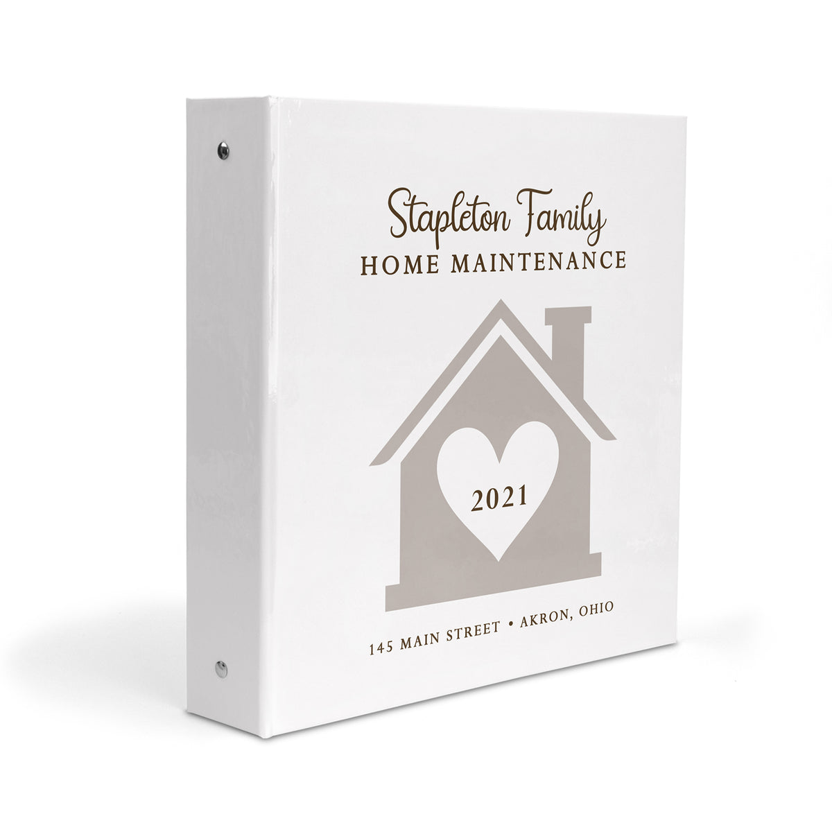 Home Heart House Personalized Custom 2" 3 Ring Binder • School Office Supplies