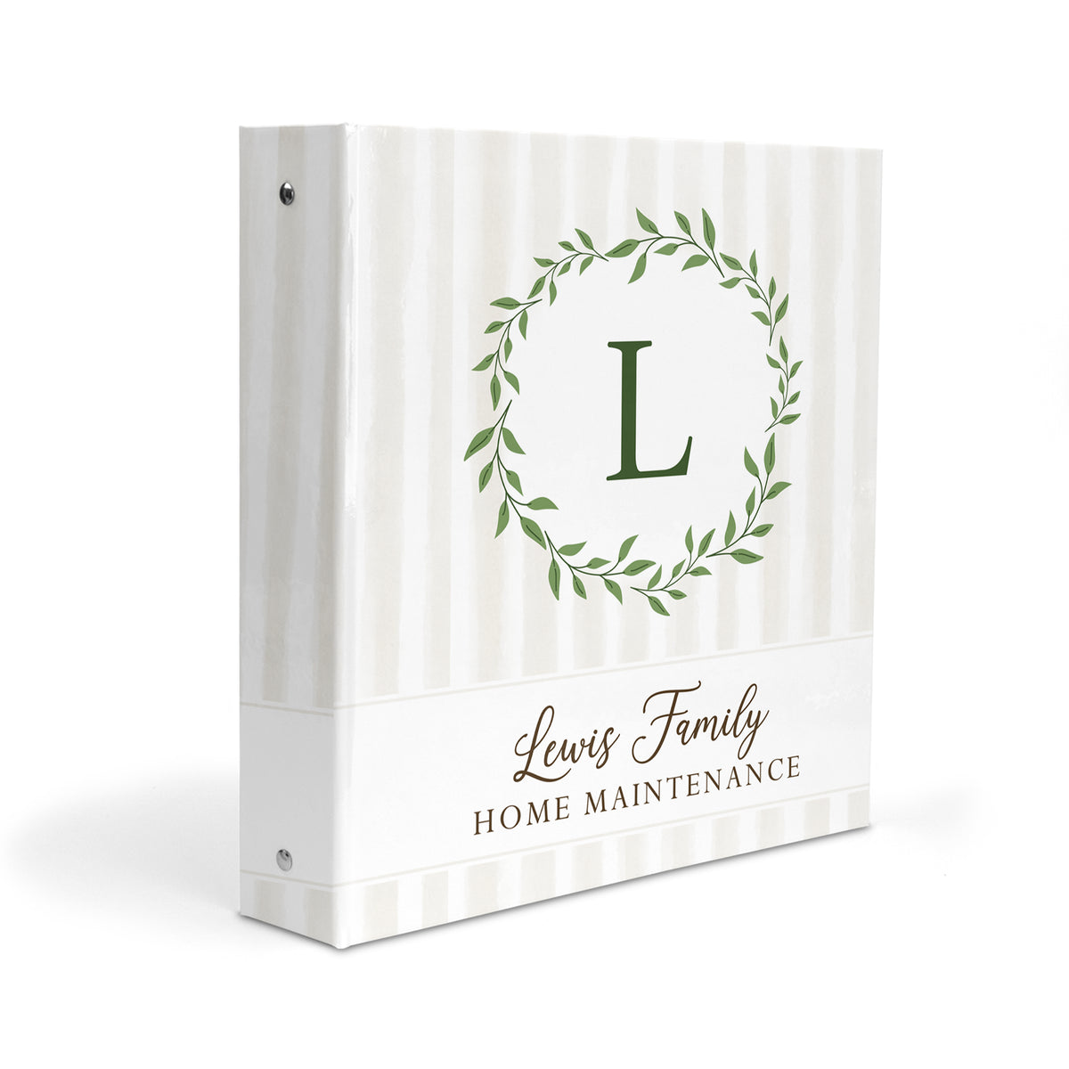 Home Striped House Personalized Custom 2" 3 Ring Binder • School Office Supplies