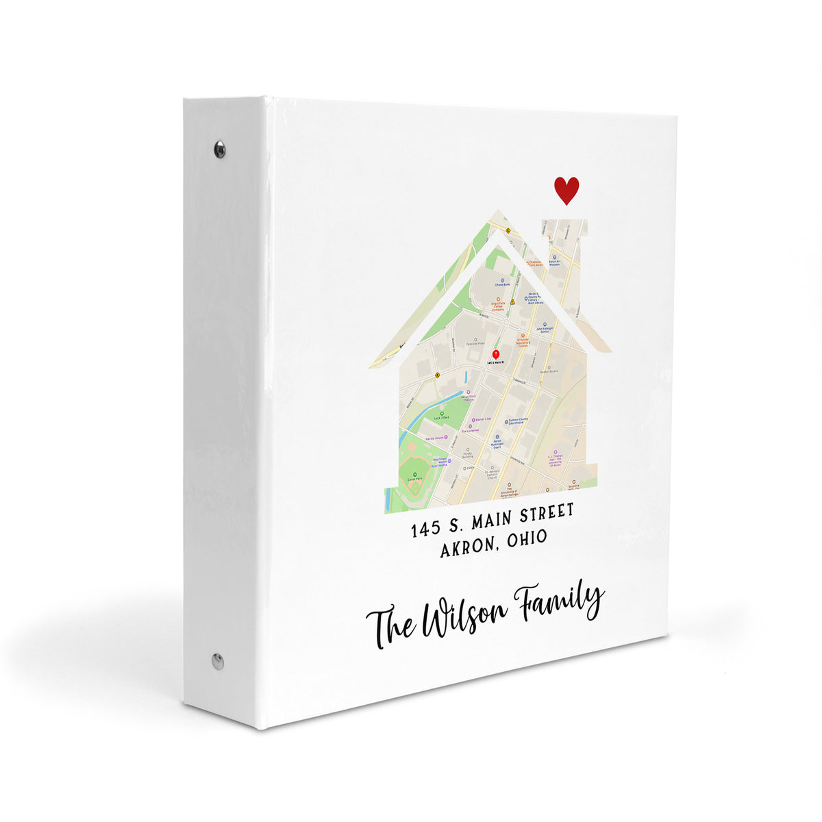 Home Map House Personalized Custom 2" 3 Ring Binder • School Office Supplies