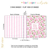 Pink Hydrangea Personalized 2" 3 Ring Recipe Book Binder