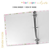 Pink Hydrangea Personalized 2" 3 Ring Recipe Book Binder