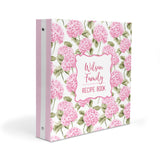 Pink Hydrangea Personalized 2" 3 Ring Recipe Book Binder