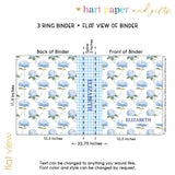 Blue Hydrangea Personalized 2" 3 Ring Binder