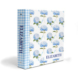 Blue Hydrangea Personalized 2" 3 Ring Binder