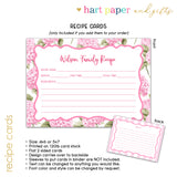 Pink Hydrangea Personalized 2" 3 Ring Recipe Book Binder