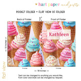 Ice Cream Personalized 2-Pocket Folder