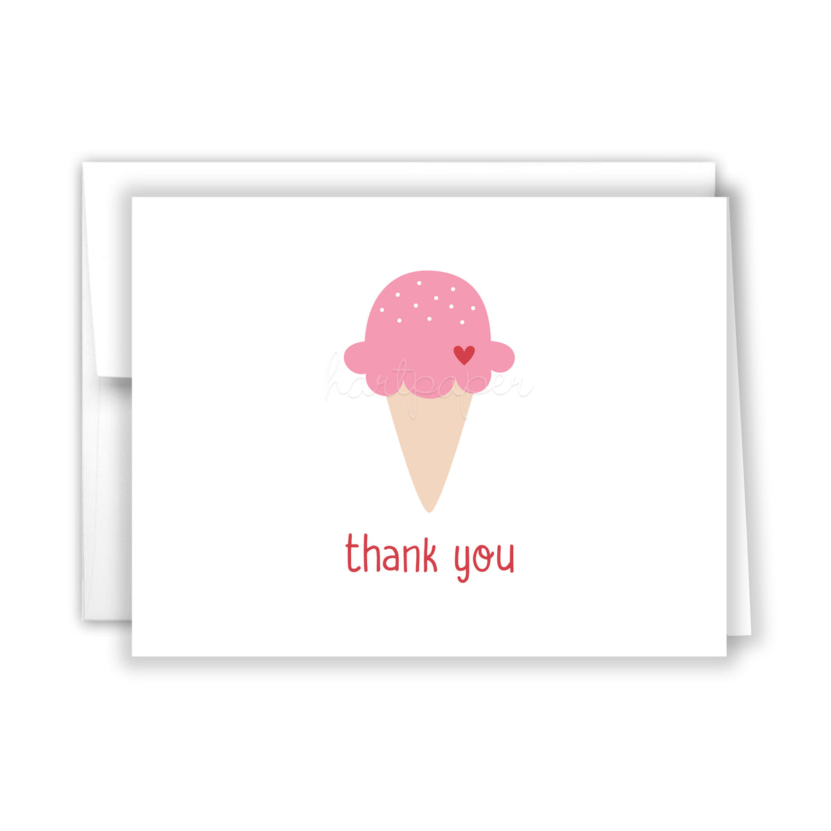 Ice Cream Thank You Cards Note Card Personalized Custom Stationery • Flat or Folded