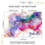 Rainbow Alcohol Ink Personalized 2-Pocket Folder