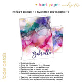 Rainbow Alcohol Ink Personalized 2-Pocket Folder